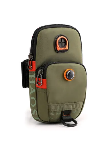 Nylon Phone Carrying Bag Outdoors Sports Armband Pouch Arm Bag for Cell Phone, Coin, Cash 5137 - Army Green