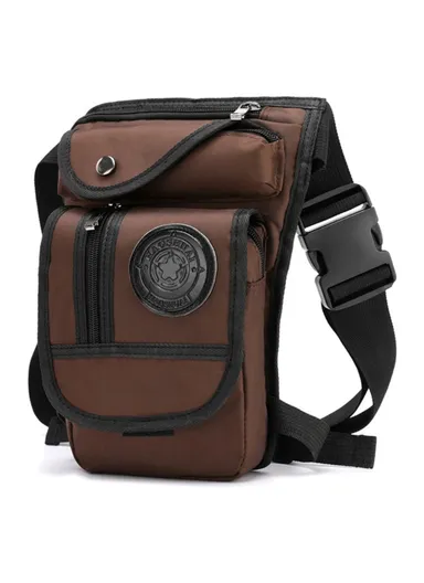 Nylon Waterproof Drop Leg Bag Multi-function Men Waist Pack 325 - Brown