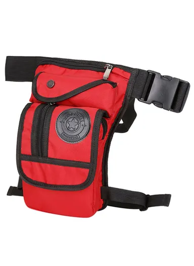 Nylon Waterproof Drop Leg Bag Multi-function Men Waist Pack 325 - Red