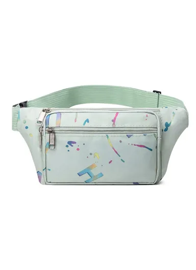 Women Waist Pack Phone Holder Crossbody Bag Oxford Cloth Versatile Fashion Fanny Pack - Green