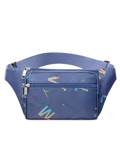 Women Waist Pack Phone Holder Crossbody Bag Oxford Cloth Versatile Fashion Fanny Pack - Blue