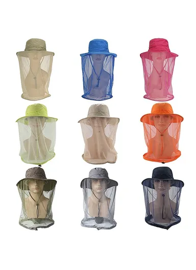 Lightweight Quick-drying Anti-mosquito Mask Hat with Head Net Mesh Face Protection Outdoor Fishing Sun Hat Cap - Army Green