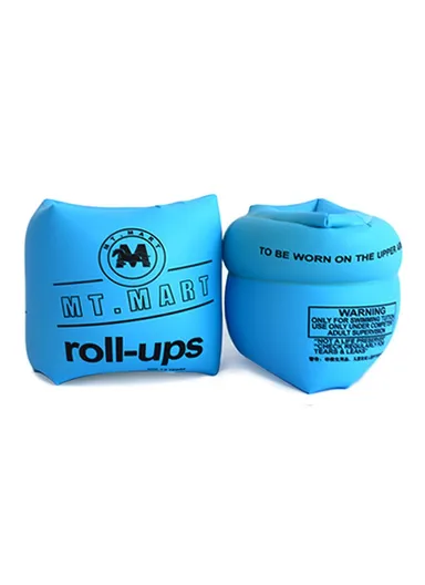 1 Pair PVC Swimming Arm Band Inflatable Armband Swimming Pool Arm Floating Sleeve YX-006 - Sky Blue