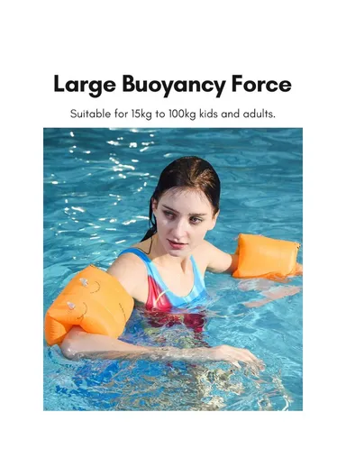 1 Pair PVC Swimming Arm Band Inflatable Armband Swimming Pool Arm Floating Sleeve YX-006 - Orange