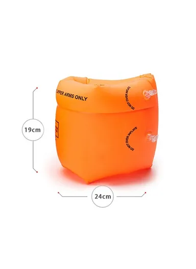 1 Pair PVC Swimming Arm Band Inflatable Armband Swimming Pool Arm Floating Sleeve YX-006 - Orange
