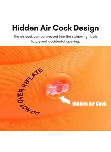 1 Pair PVC Swimming Arm Band Inflatable Armband Swimming Pool Arm Floating Sleeve YX-006 - Yellow