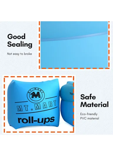 1 Pair PVC Swimming Arm Band Inflatable Armband Swimming Pool Arm Floating Sleeve YX-006 - Yellow