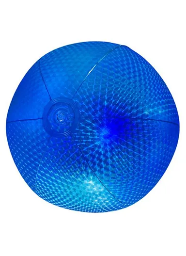 Light Up Beach Ball PVC Inflatable Beach Toy Record Pattern Glow Pool Ball - Blue