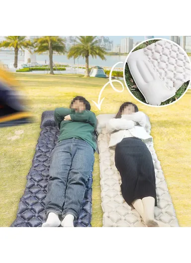 Camping Mattress Sleeping Mat Built-in Foot Pump Inflatable Sleeping Pad - Khaki