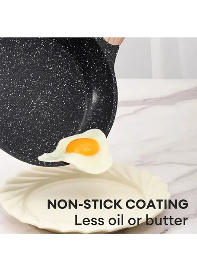 3 PCS 20/24/28cm Toughened Non-Stick Fry Pan Set VK-14 - Olive