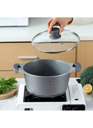 20/24/28/32cm Granite Non-Stick Die-Casting Casserole With 28cm Shallow Casserole Set VK-43 - Coffee