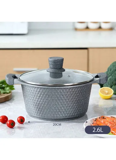 20/24/28/32cm Granite Non-Stick Die-Casting Casserole With 28cm Shallow Casserole Set VK-43 - Coffee