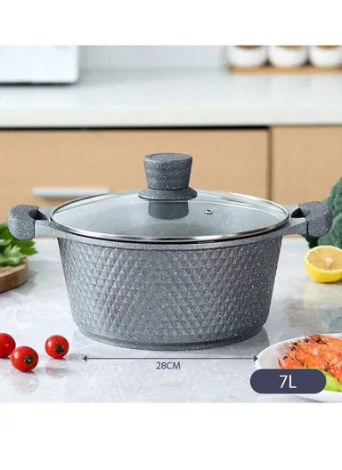 20/24/28/32cm Granite Non-Stick Die-Casting Casserole With 28cm Shallow Casserole Set VK-43 - Coffee