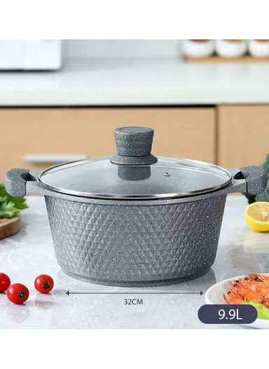 20/24/28/32cm Granite Non-Stick Die-Casting Casserole With 28cm Shallow Casserole Set VK-43 - Coffee