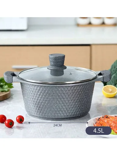 20/24/28/32cm Granite Non-Stick Die-Casting Casserole With 28cm Shallow Casserole Set VK-43 - Coffee