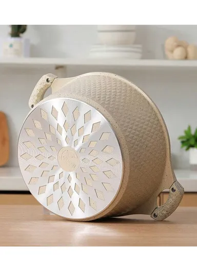 20/24/28/32cm Granite Non-Stick Die-Casting Casserole With 28cm Shallow Casserole Set VK-43 - Coffee