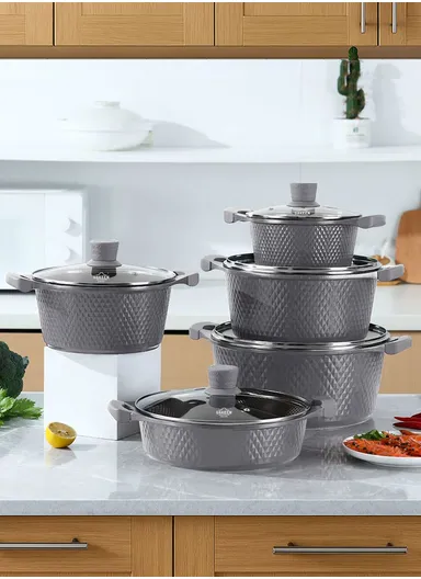 20/24/28/32cm Granite Non-Stick Die-Casting Casserole With 28cm Shallow Casserole Set VK-43 - Grey