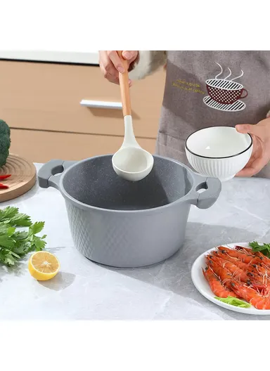 20/24/28/32cm Granite Non-Stick Die-Casting Casserole With 28cm Shallow Casserole Set VK-43 - Grey