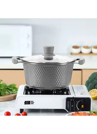 20/24/28/32cm Granite Non-Stick Die-Casting Casserole With 28cm Shallow Casserole Set VK-43 - Grey