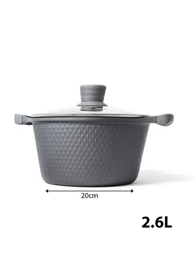 20/24/28/32cm Granite Non-Stick Die-Casting Casserole With 28cm Shallow Casserole Set VK-43 - Grey