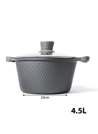 20/24/28/32cm Granite Non-Stick Die-Casting Casserole With 28cm Shallow Casserole Set VK-43 - Grey