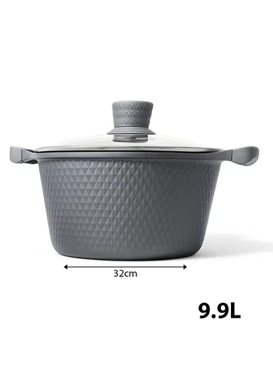 20/24/28/32cm Granite Non-Stick Die-Casting Casserole With 28cm Shallow Casserole Set VK-43 - Grey