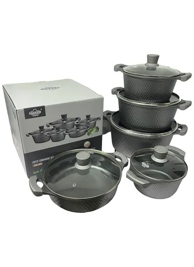 20/24/28/32cm Granite Non-Stick Die-Casting Casserole With 28cm Shallow Casserole Set VK-43 - Grey