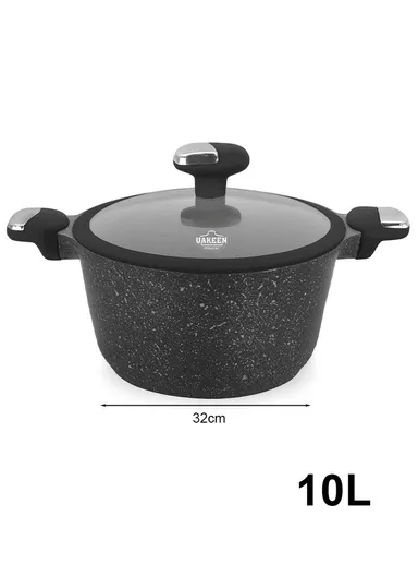 20/24/28/32cm Granite Non-Stick Die-Casting Casserole With 28cm Shallow Casserole Set VK-41 - Black