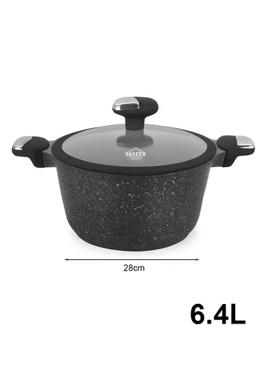 20/24/28/32cm Granite Non-Stick Die-Casting Casserole With 28cm Shallow Casserole Set VK-41 - Black
