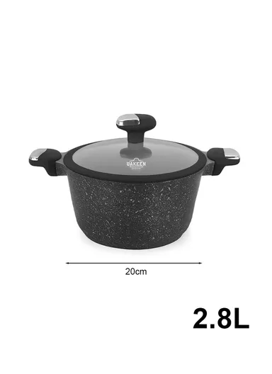 20/24/28/32cm Granite Non-Stick Die-Casting Casserole With 28cm Shallow Casserole Set VK-41 - Black