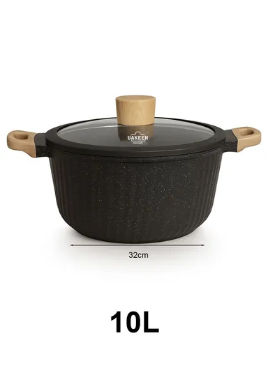 20/24/28/32cm Granite Non-Stick Die-Casting Casserole With 28cm Shallow Pot Set VK-49 - Black