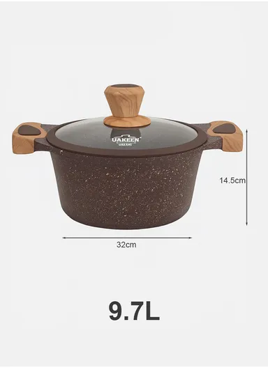 20/24/28/32cm Granite Non-Stick Die-Casting Casserole With 28cm Shallow Pot Set VK-44 - Coffee