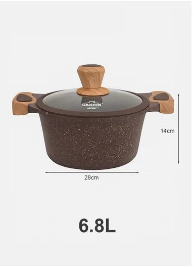 20/24/28/32cm Granite Non-Stick Die-Casting Casserole With 28cm Shallow Pot Set VK-44 - Coffee