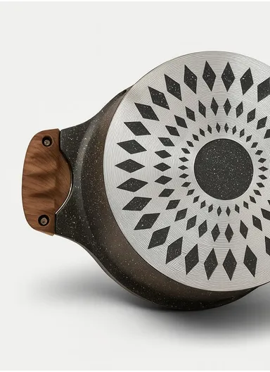 20/24/28/32cm Granite Non-Stick Die-Casting Casserole With 28cm Shallow Pot Set VK-44 - Coffee