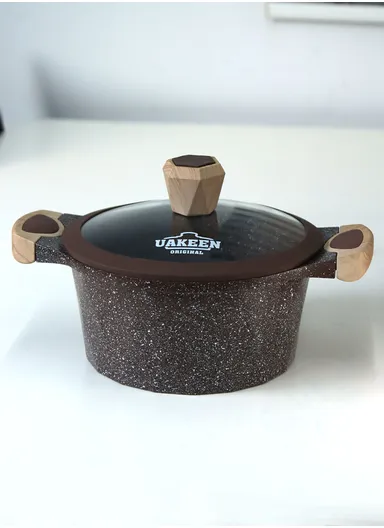 20/24/28/32cm Granite Non-Stick Die-Casting Casserole With 28cm Shallow Pot Set VK-44 - Coffee