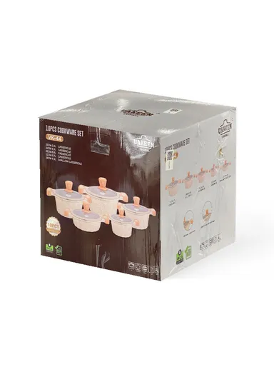 20/24/28/32cm Granite Non-Stick Die-Casting Casserole With 28cm Shallow Pot Set VK-44 - Coffee