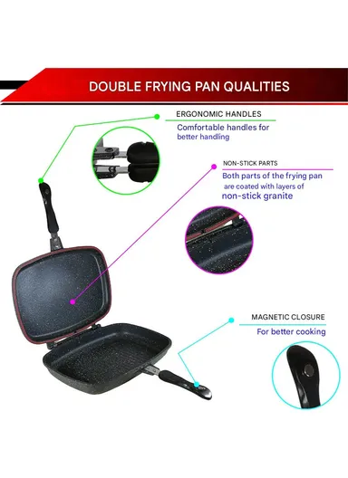 40cm Granite Non-Stick Die-Casting Frypan VK-132 - Black