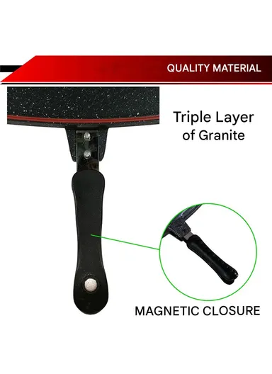 40cm Granite Non-Stick Die-Casting Frypan VK-132 - Black