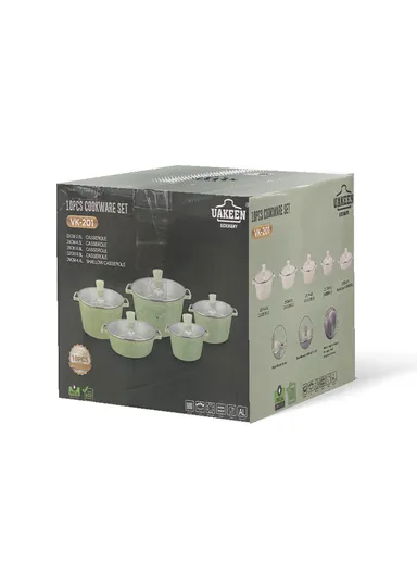 20/24/28/32cm Granite Non-Stick Die-Casting Casserole With 28cm Shallow Pot Set VK-201 - Cream