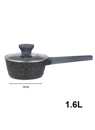 24/28 Casserole + 16cm Sauce Pan + 28cm Fry Pan Granite Coating Cookware Set VK-25 - Black