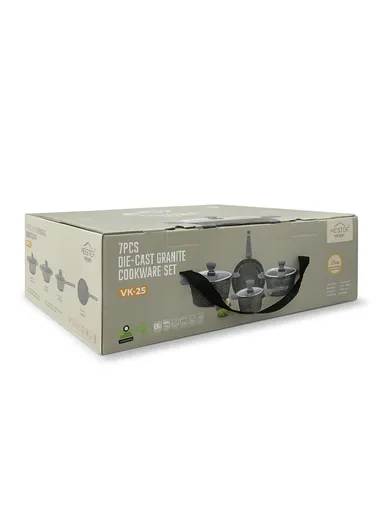 24/28 Casserole + 16cm Sauce Pan + 28cm Fry Pan Granite Coating Cookware Set VK-25 - Black