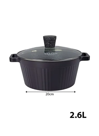 20/24/28/32cm Granite Non-Stick Die-Casting Casserole With 28cm Shallow Pot Set VK-202 - Black