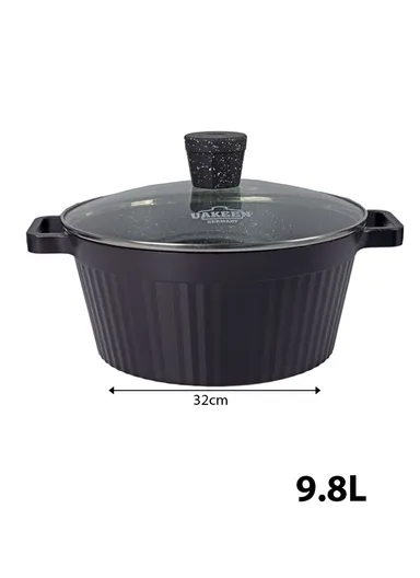 20/24/28/32cm Granite Non-Stick Die-Casting Casserole With 28cm Shallow Pot Set VK-202 - Black