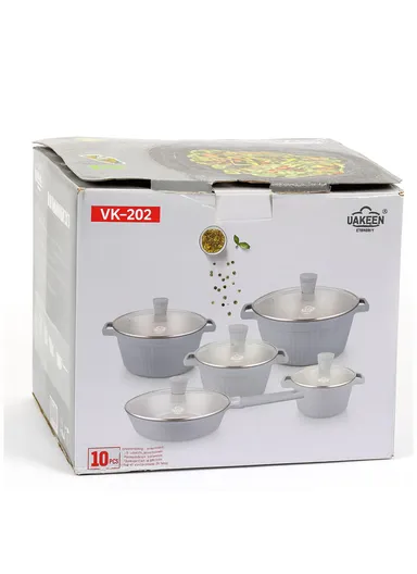 20/24/28/32cm Granite Non-Stick Die-Casting Casserole With 28cm Shallow Pot Set VK-202 - Black