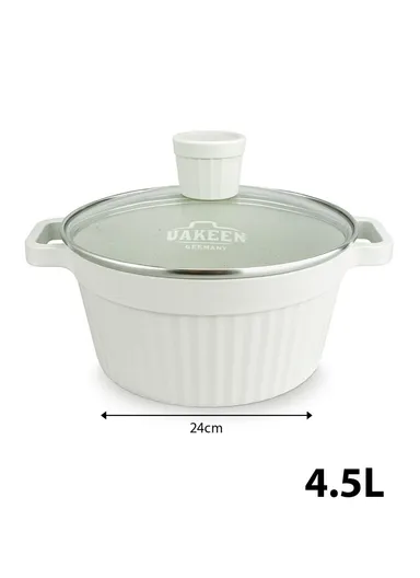 20/24/28/32cm Granite Non-Stick Die-Casting Casserole With 28cm Shallow Pot Set VK-202 - Cream