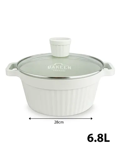 20/24/28/32cm Granite Non-Stick Die-Casting Casserole With 28cm Shallow Pot Set VK-202 - Cream