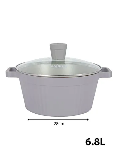 20/24/28/32cm Granite Non-Stick Die-Casting Casserole With 28cm Shallow Pot Set VK-202 - Grey