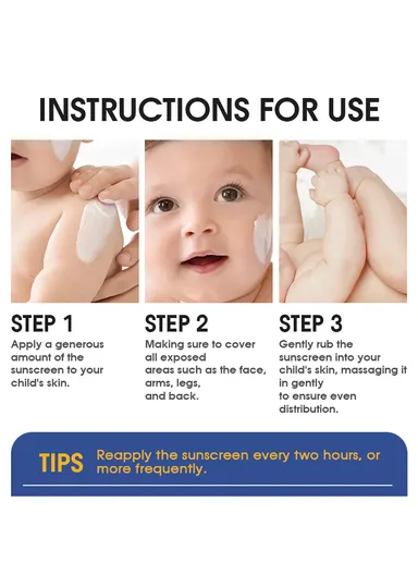 Kids' Sunscreen Non-Greasy Full-Body UV Protection with Antioxidants RB-173