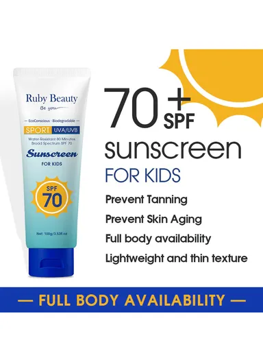 Kids' Sunscreen Non-Greasy Full-Body UV Protection with Antioxidants RB-173