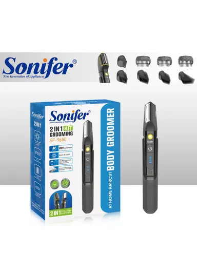 Rechargeable Multifunctional Grooming KIT 2-IN-1 TRIMMER &amp; SHAVER Waterproof Body SHAVER SF-9680